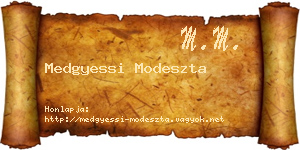 Medgyessi Modeszta névjegykártya